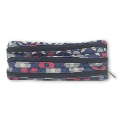 ■ Schoolbooks.ie - Triple Pencil Case - Bead Flower Navy