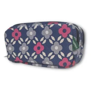 ■ Schoolbooks.ie - Triple Pencil Case - Bead Flower Navy