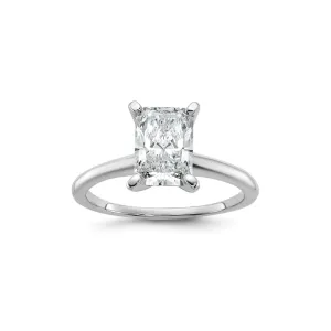 1 3/4 Carat Radiant Lab Grown Diamond Solitaire Engagement Ring in White Gold