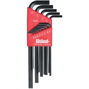 10213 Eklind Hex-L L Shaped Hex Key Set,Long,13 pc .050"-3/8"