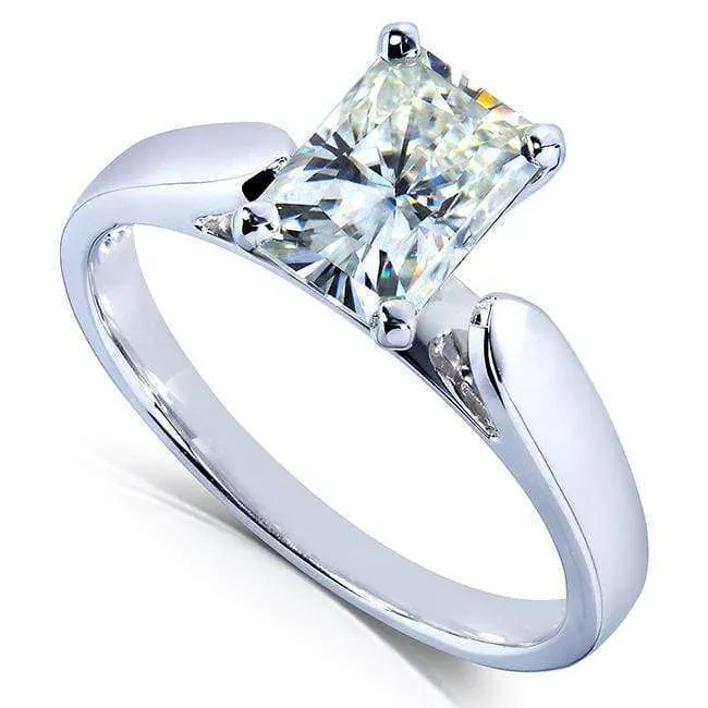 1.20 Carat Radiant Moissanite Simple Solitaire Ring