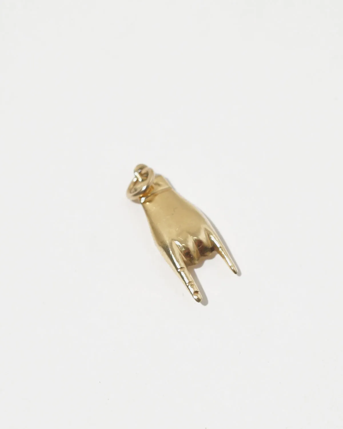 14K Gold Hand Sign Charm