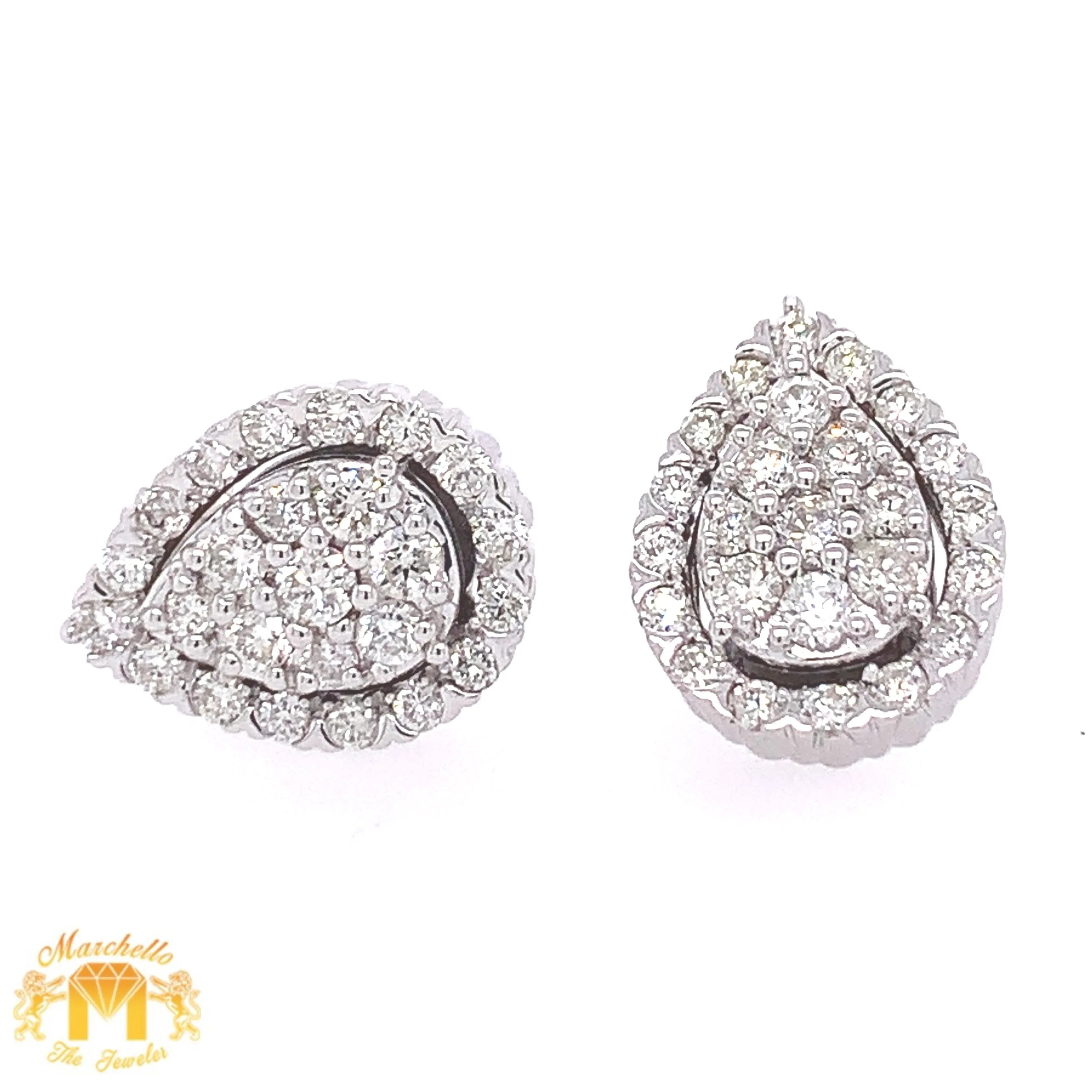 14k Gold Pear-shaped Diamond Earrings