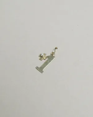 14K Gold "#1" Charm w/ Diamond