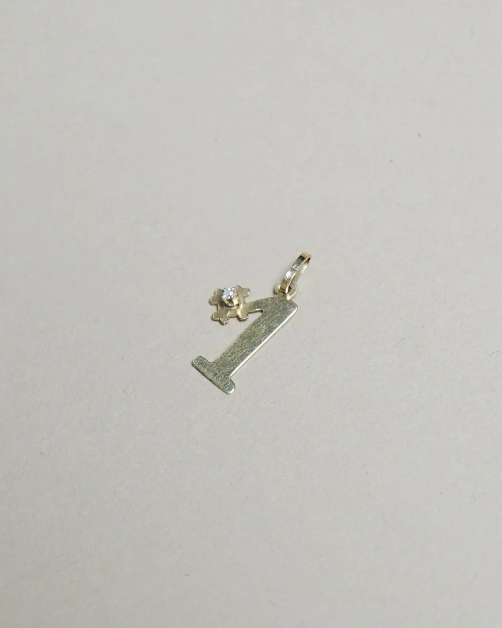 14K Gold "#1" Charm w/ Diamond