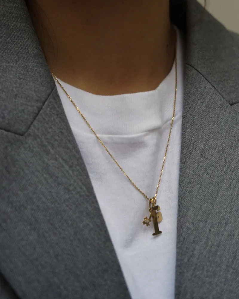 14K Gold "#1" Charm w/ Diamond