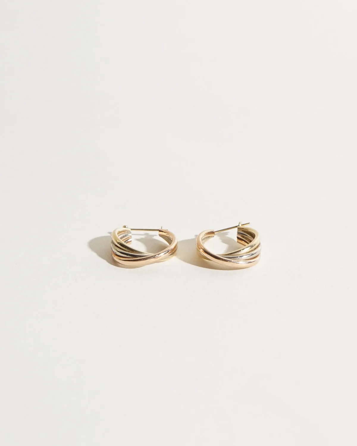14k Gold Three Colors Hoops
