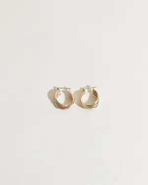 14k Gold Three Colors Hoops