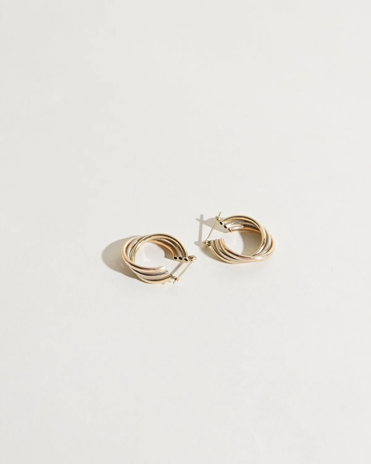 14k Gold Three Colors Hoops