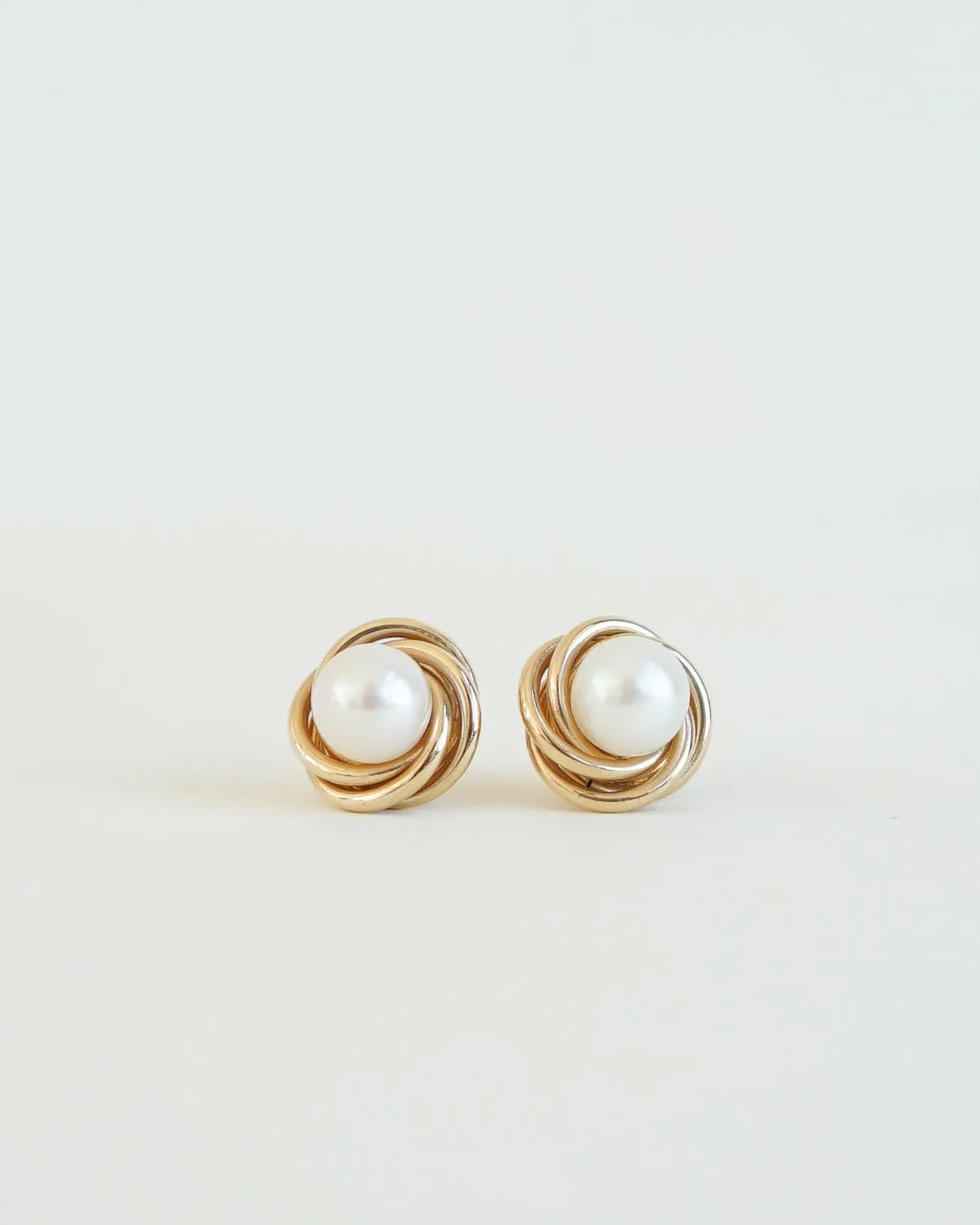 14k Gold Two-way Earrings w/ Pearl