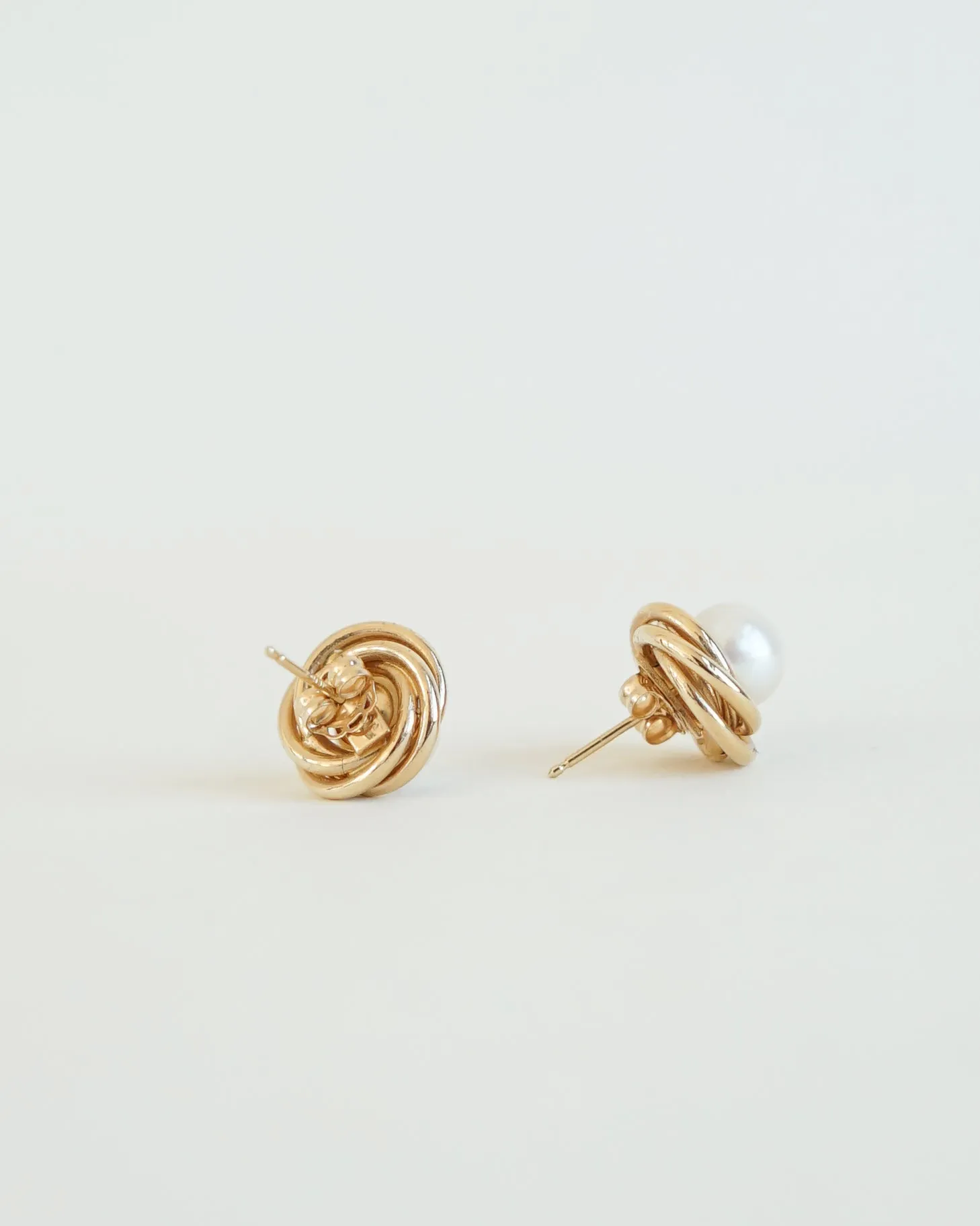 14k Gold Two-way Earrings w/ Pearl