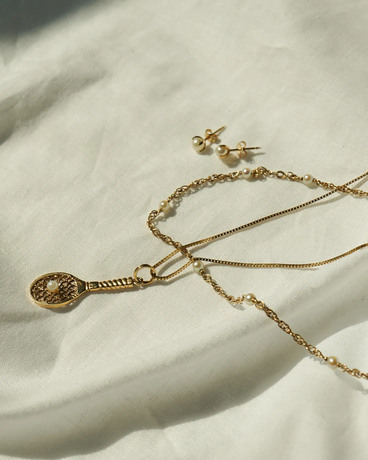 14k Gold x Pearl Chain Necklace