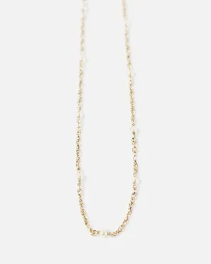 14k Gold x Pearl Chain Necklace