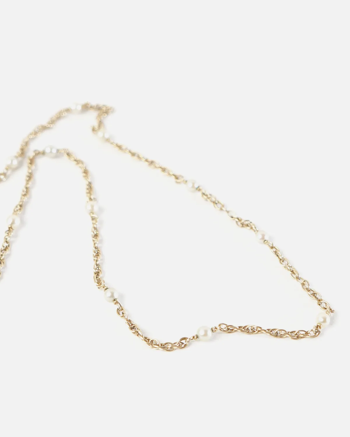 14k Gold x Pearl Chain Necklace