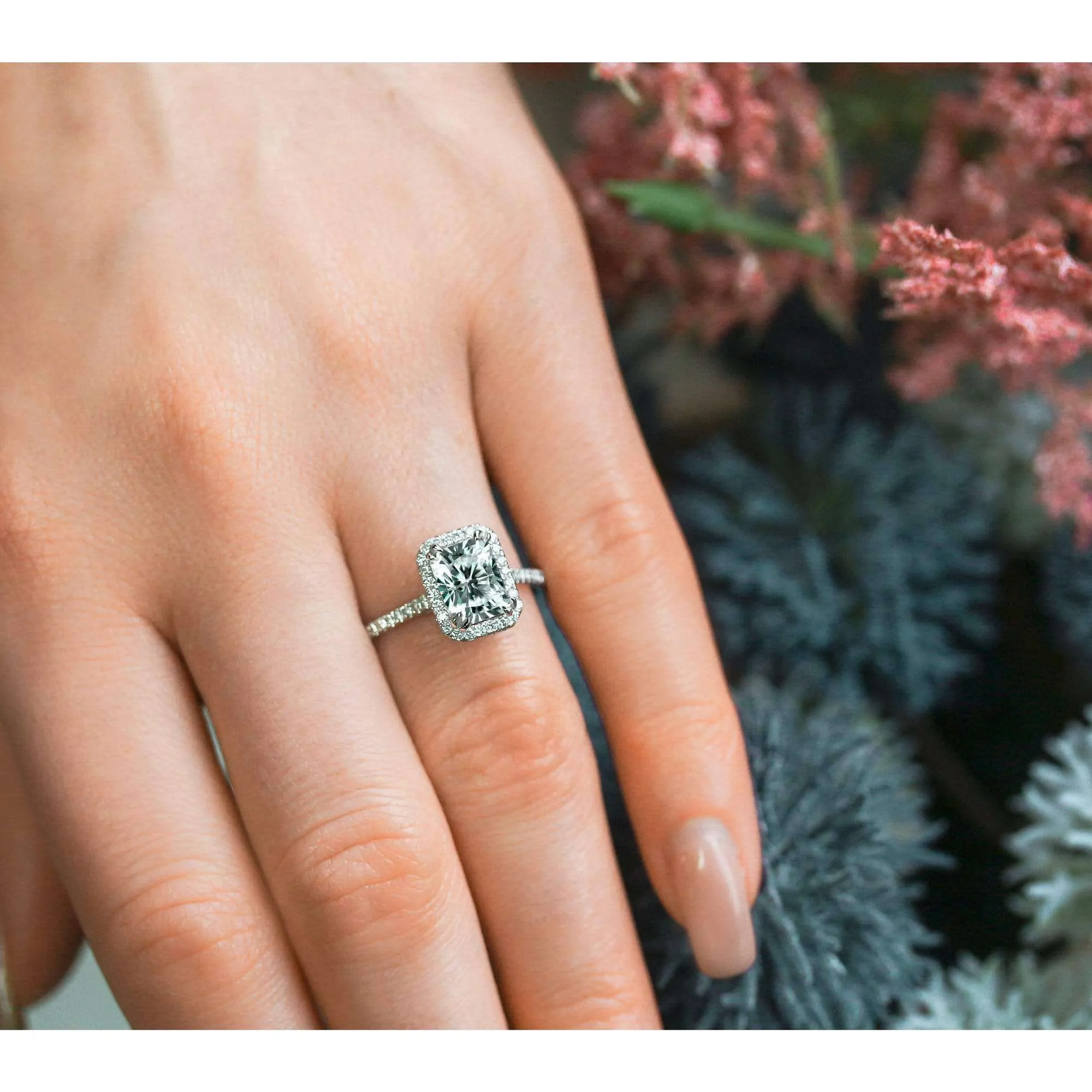 1.8ct Radiant Moissanite Ring