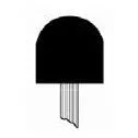 1" x 1" Mounted Points PT-60Q White A Shaped