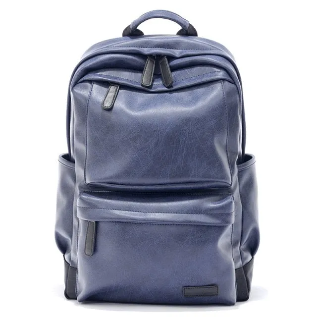 2021 Waterproof 15.6 Inch Laptop Backpack Men Leather Backpacks for Teenager Travel Casual Daypacks Mochila Male