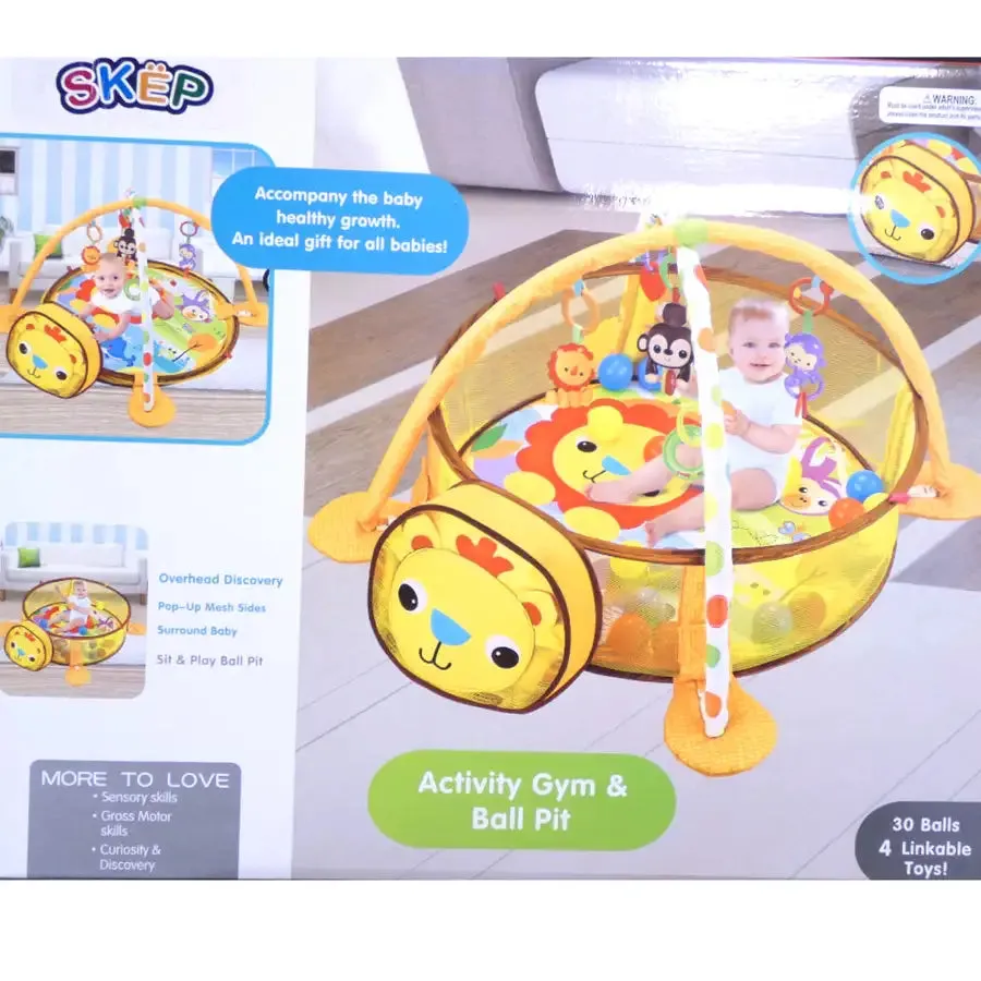 3-in-1 Baby Activity Gym Mat & Ball Pit LION - 88969
