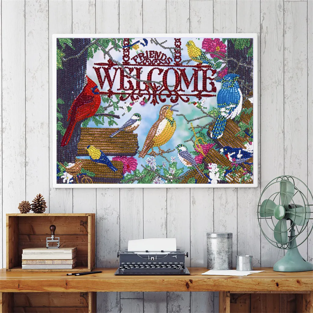 5D DIY  Special-Shaped Diamond- Bird 30*40cm