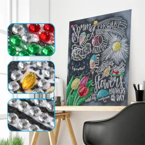 5D DIY  Special-Shaped Diamond- Flowers 30*40cm