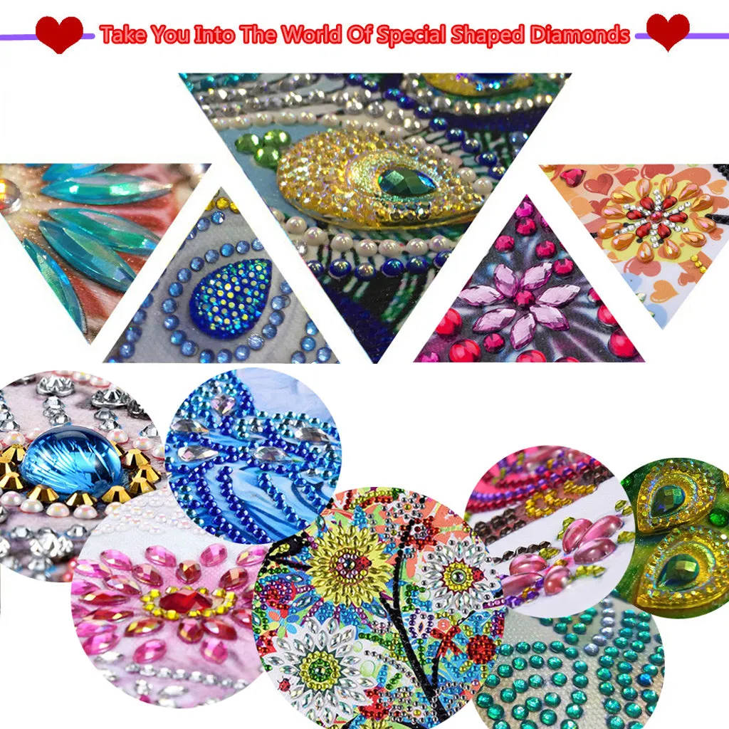 5D DIY  Special-Shaped Diamond- Flowers 30*40cm