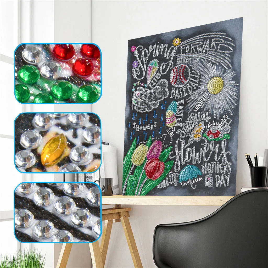 5D DIY  Special-Shaped Diamond- Flowers 30*40cm