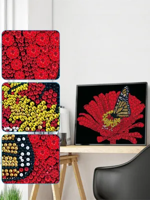 5D DIY Special-Shaped Drill-Butterfly Flower 30*30CM