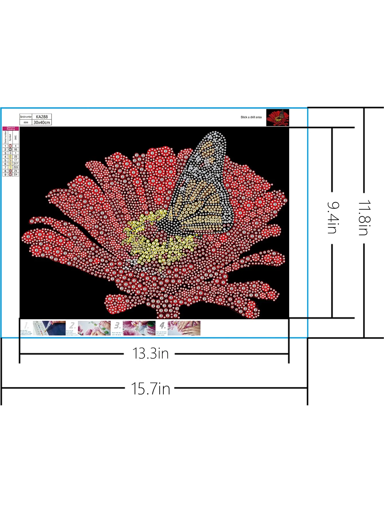 5D DIY Special-Shaped Drill-Butterfly Flower 30*30CM