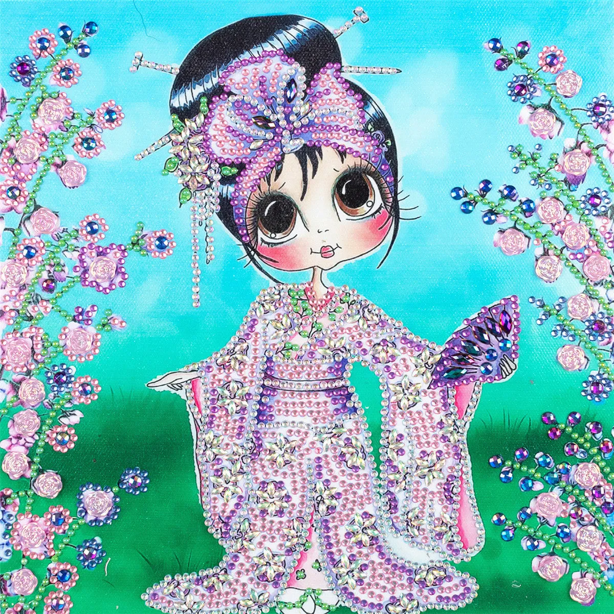 5D DIY Special-Shaped Drill- mandala Cartoon Beauty 30*30CM