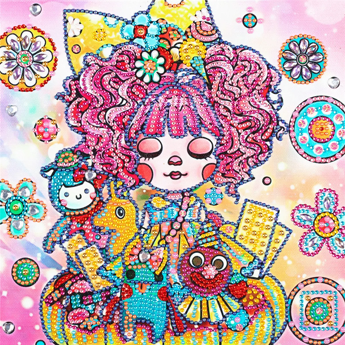 5D DIY Special-Shaped Drill- mandala Cartoon Beauty 30*30CM