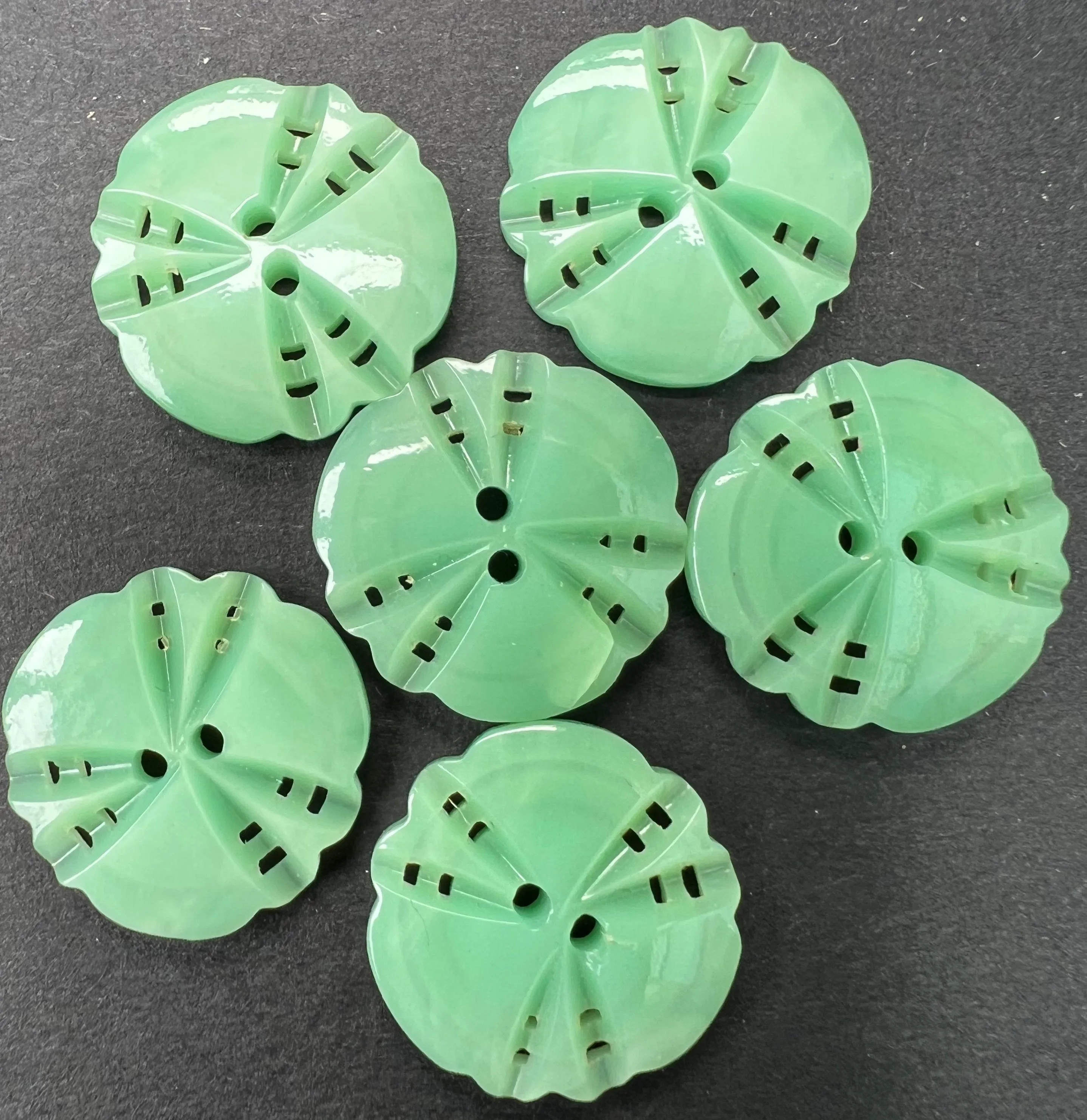 6 or 24 Icy Mint Green Vintage French 2.2cm or 1.7cm Buttons