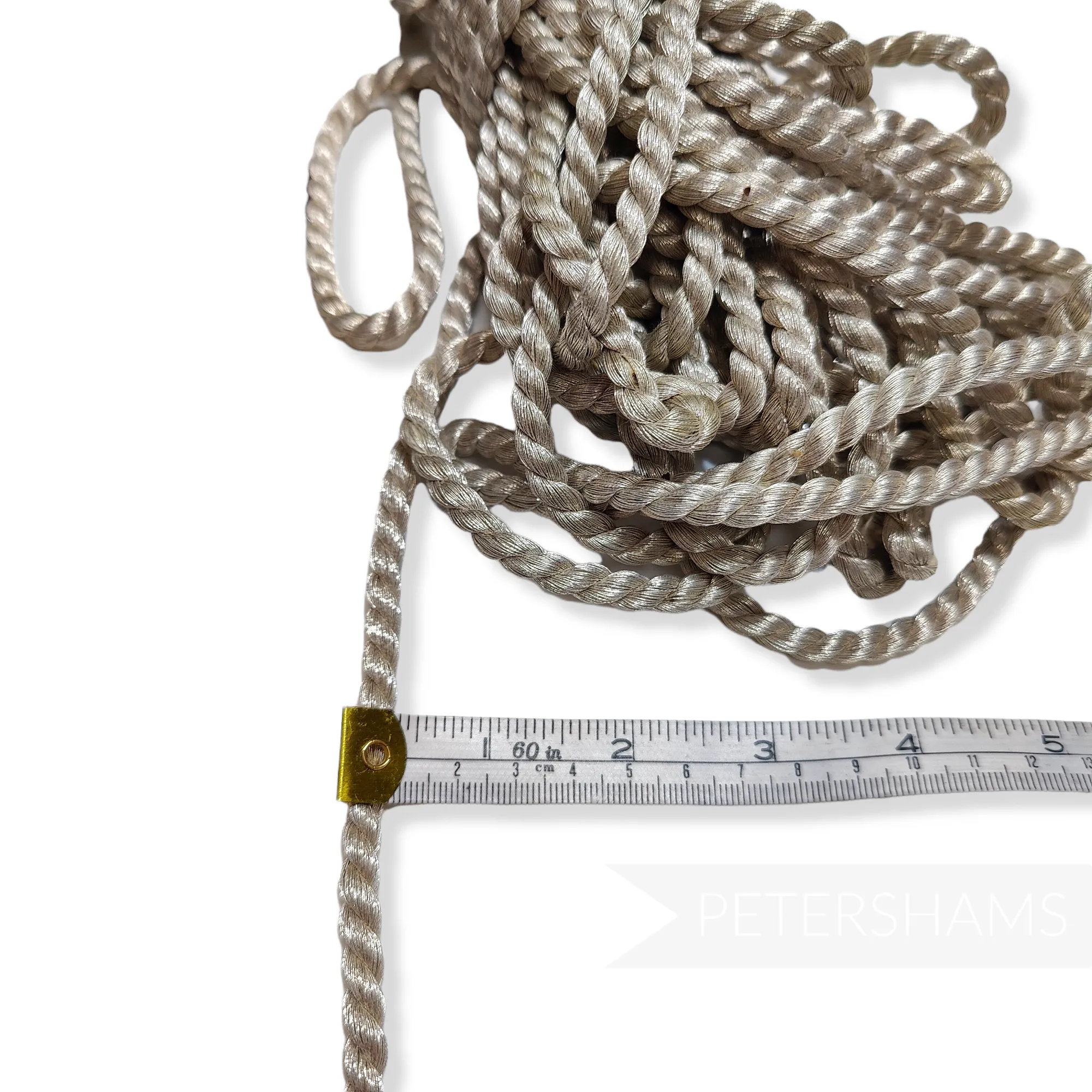 7mm Super Heavy Vintage Silver Metal Rope Trim - 1m