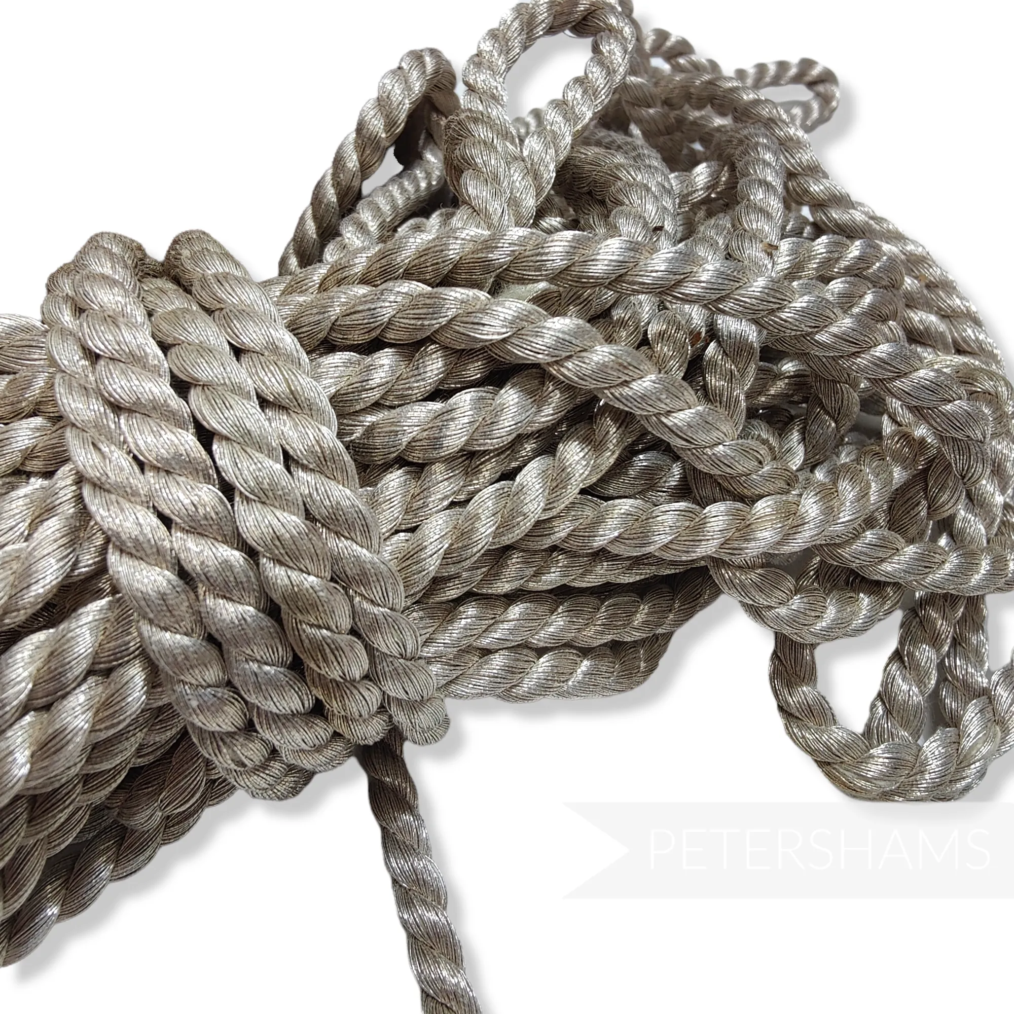 7mm Super Heavy Vintage Silver Metal Rope Trim - 1m