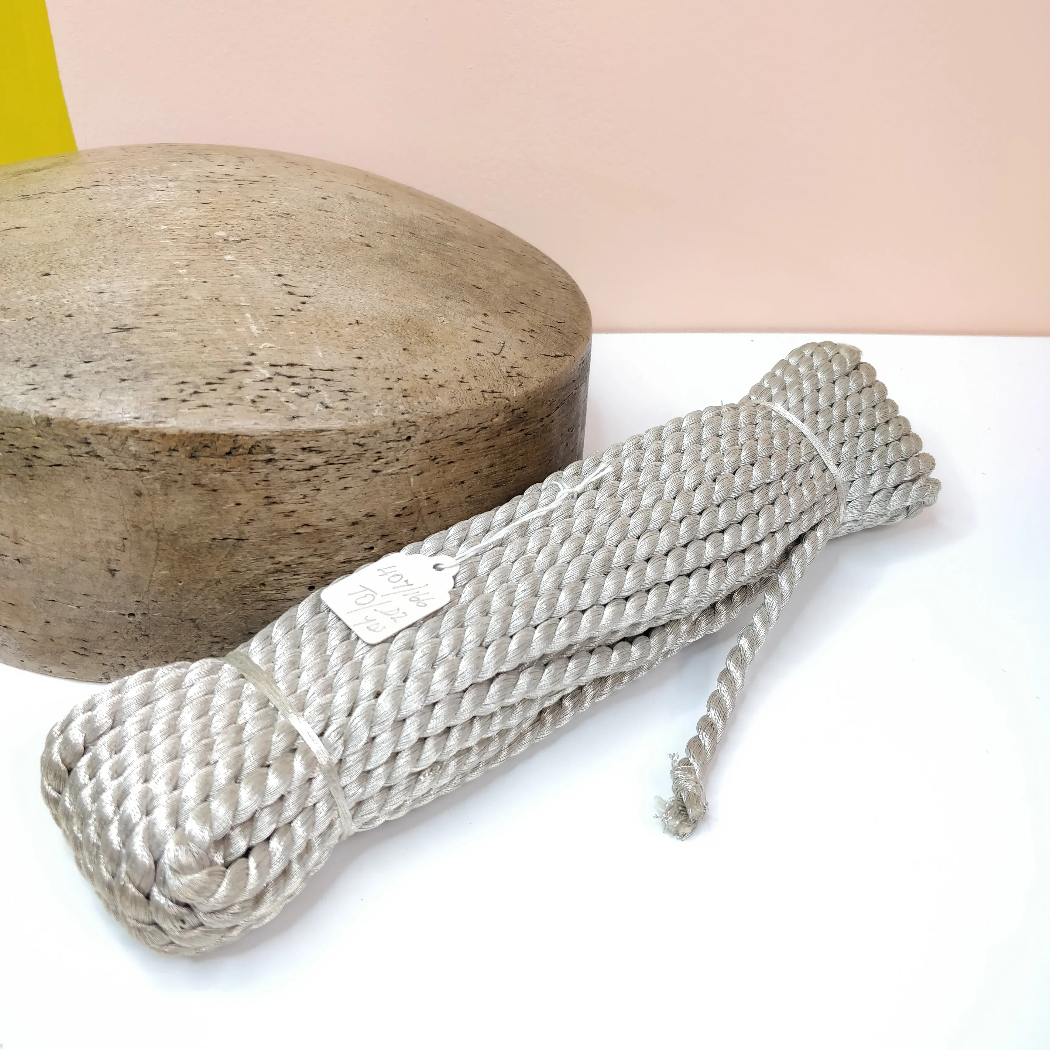 7mm Super Heavy Vintage Silver Metal Rope Trim - 1m