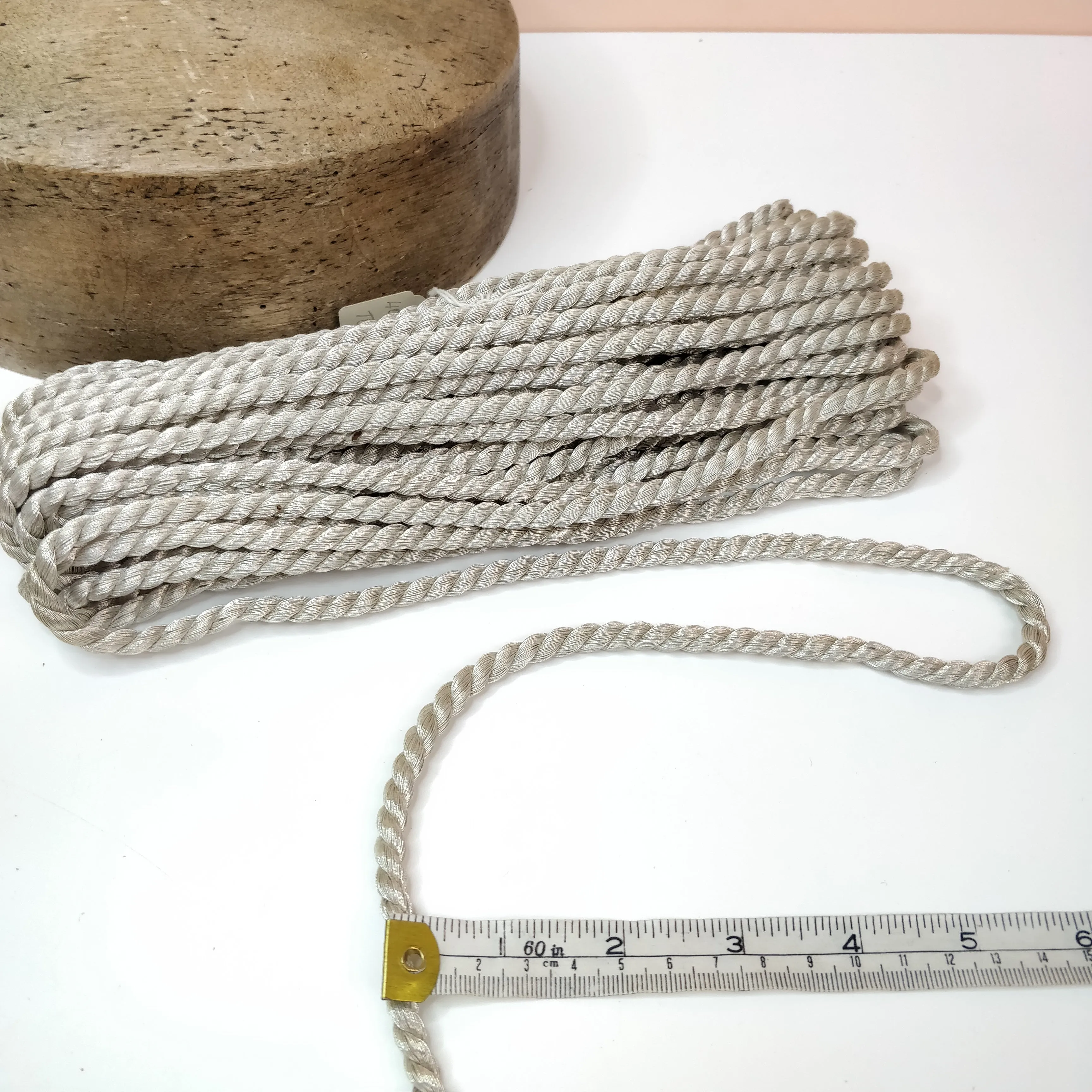 7mm Super Heavy Vintage Silver Metal Rope Trim - 1m