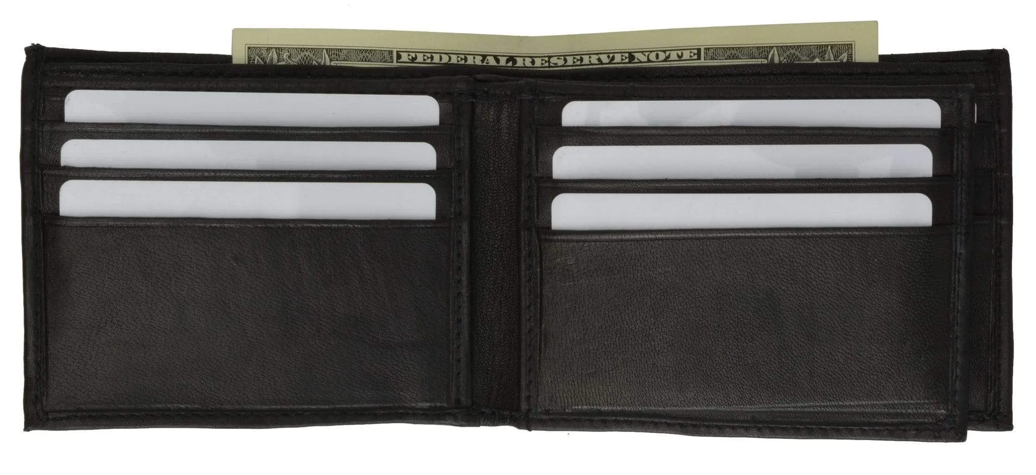 8 Ball Design Mens Genuine Leather Bifold Wallet 1146-7