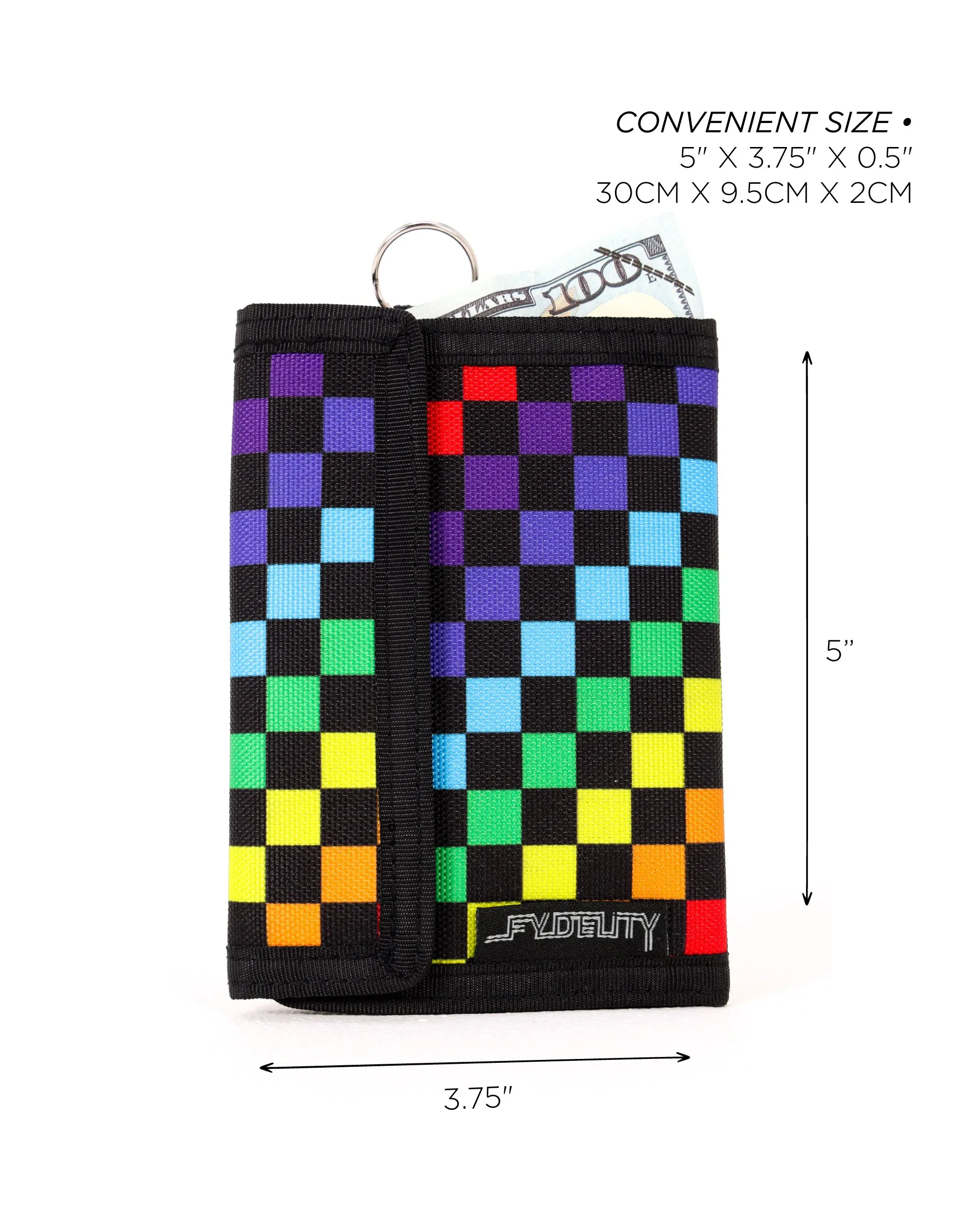 80's Wallet | Bi-Fold RFID |INDY RAINBOW BLACK