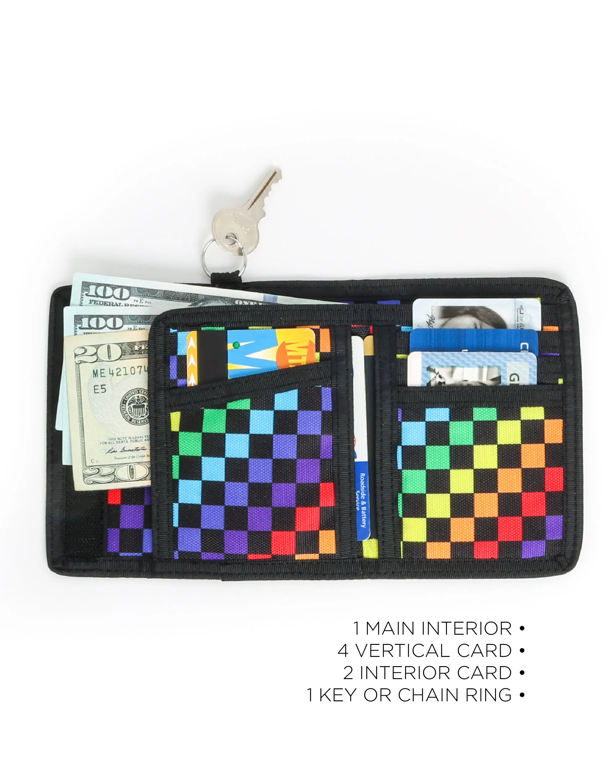 80's Wallet | Bi-Fold RFID |INDY RAINBOW BLACK