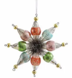 A Vintage Christmas Glass Snowflake Ornament