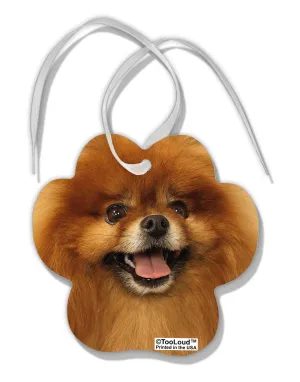 Adorable Red Pomeranian Paw Print Shaped Ornament All Over Print