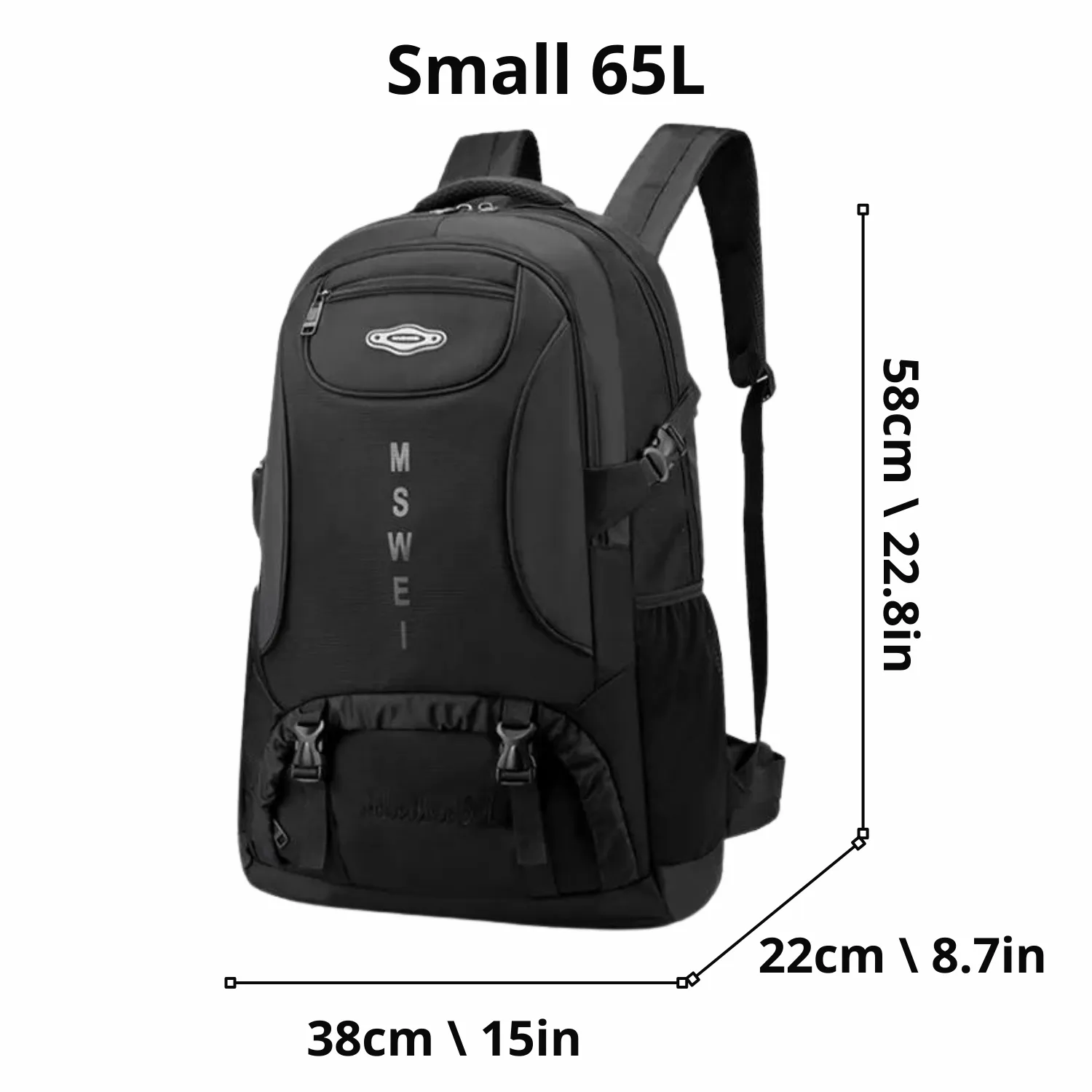 AdventureMax All-Terrain 65L Backpack - Waterproof, Multi-Pocket