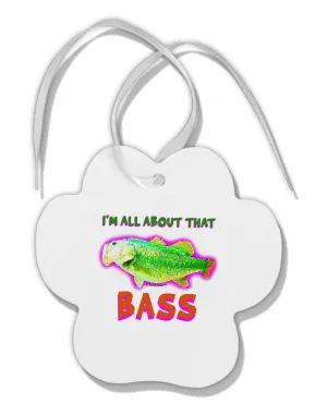 All About That Bass Fish Watercolor Paw Print Shaped Ornament