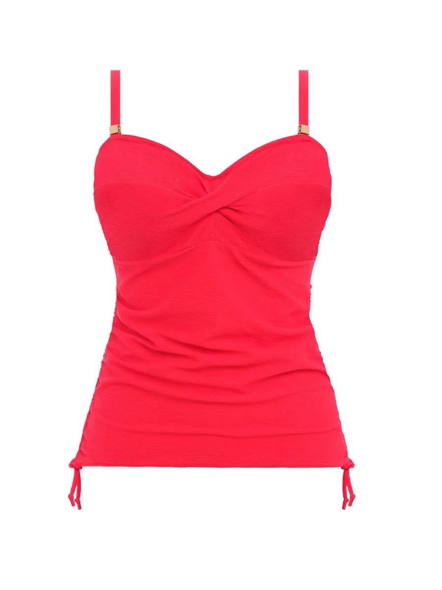 Almeria Twist Front Tankini Top - Watermelon