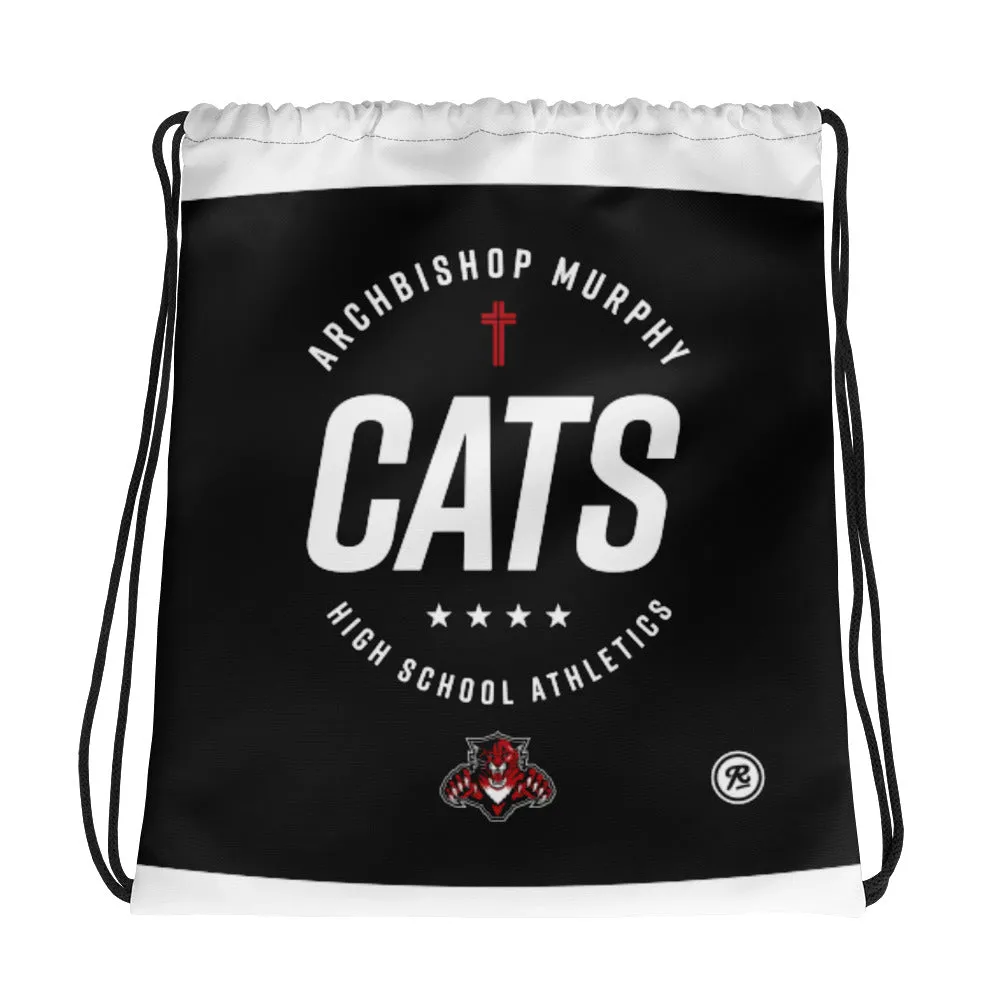 AMHS 'Excellence' black cinch bag