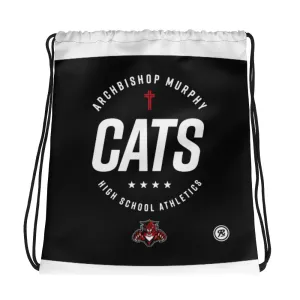 AMHS 'Excellence' black cinch bag
