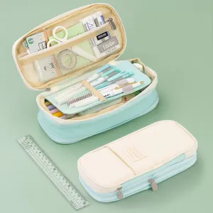 ANGOO MINT GREEN Expandable Canvas Pen Case Pencil Case Expandable Case Storage Case