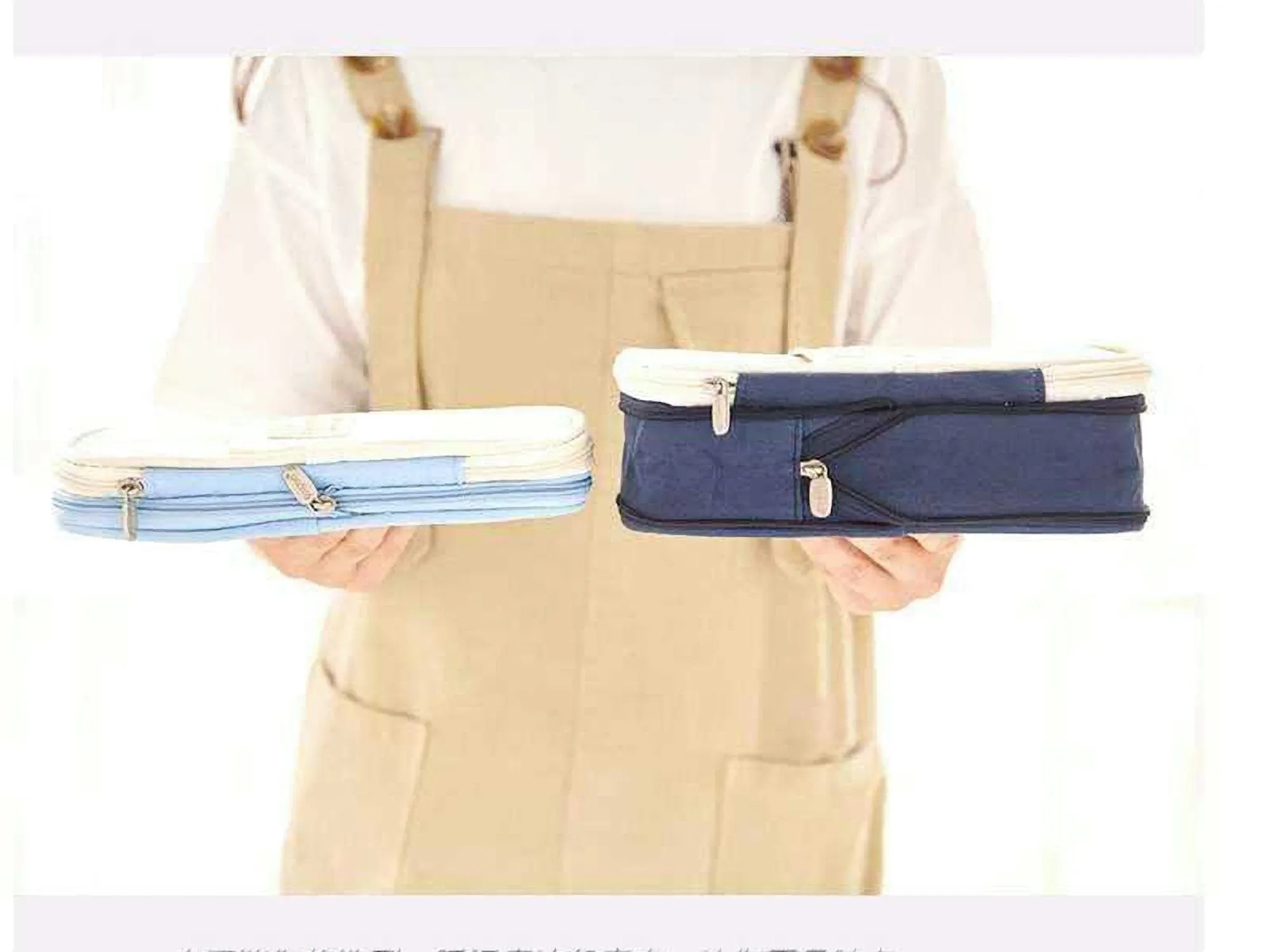 ANGOO MINT GREEN Expandable Canvas Pen Case Pencil Case Expandable Case Storage Case