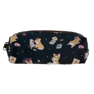 Black Color Me Corgi Large Pencil Case
