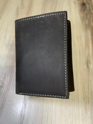 Black or Brown Leather Trifold Wallet 54359