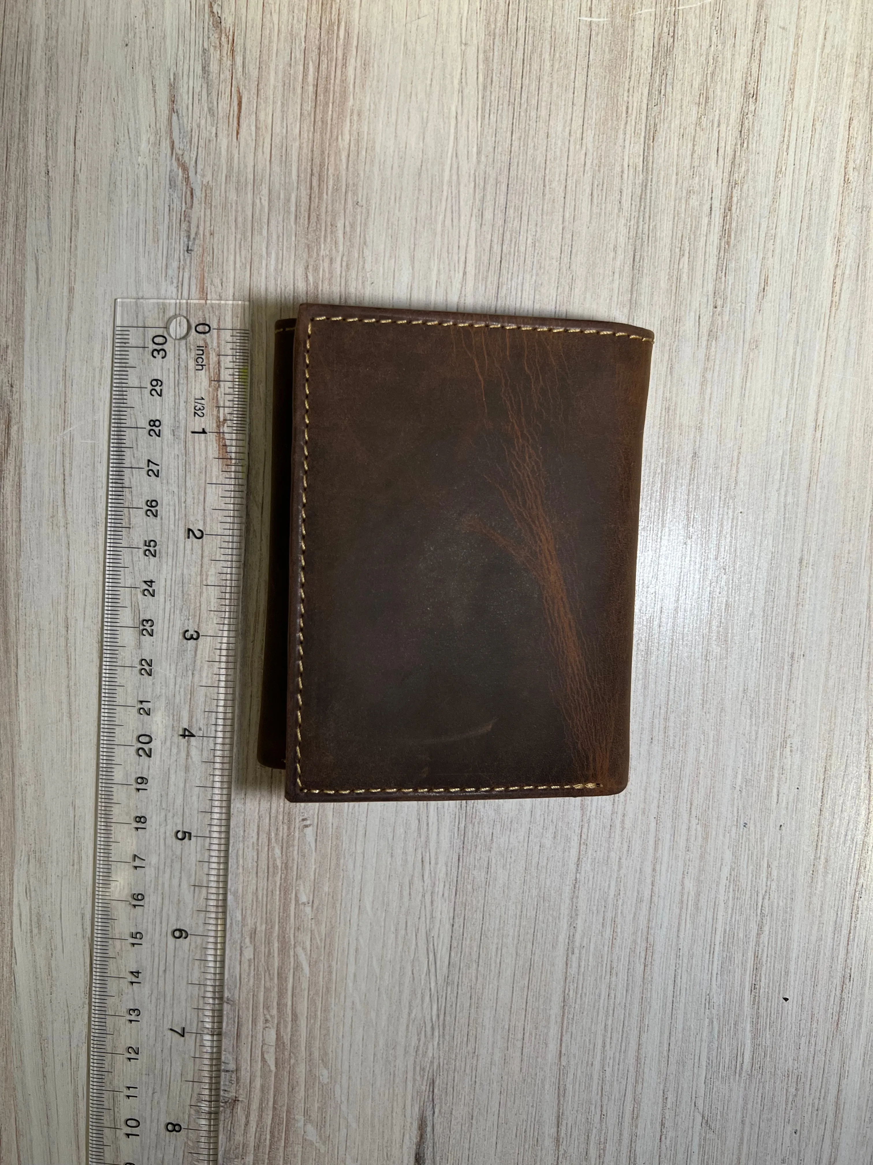 Black or Brown Leather Trifold Wallet 54359